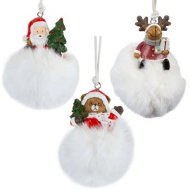 Décoration de sapin en peluche 10 cm