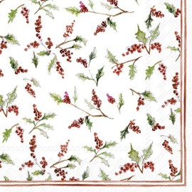 Serviette en papier 'Christmas ilex berries'