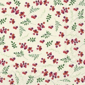 Serviette en papier 'Berry allover cream'