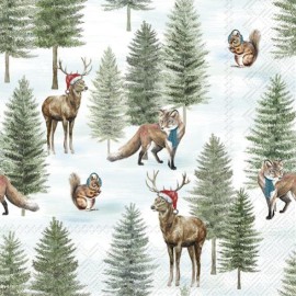 Serviette en papier 'Nordic winter animals'