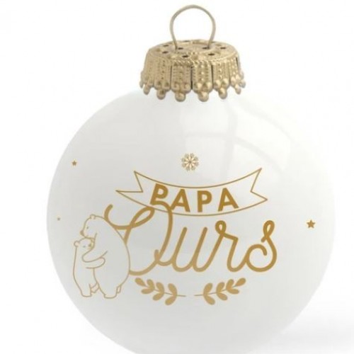 Boule noël " Papa ours"