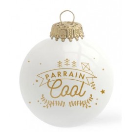 Boule noël " Parrain cool"