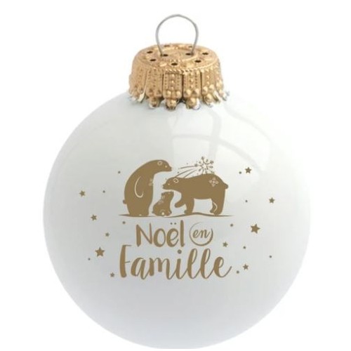 Boule noël " Noël en famille "