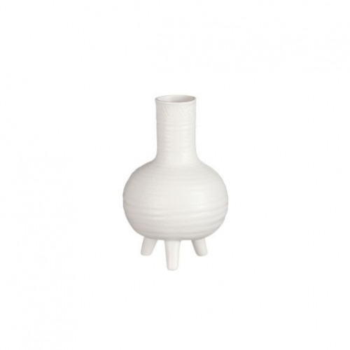 Vase sur pied blanc