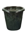 Pot Camélia émaillé jade