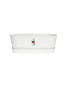 Pot Greenville long 50 roues blanc